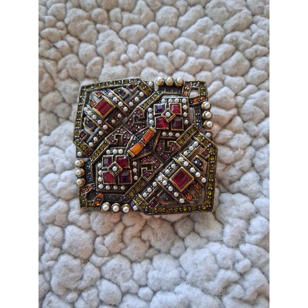 Heidi Daus ARTFUL SOPHISTICATION Deco Style Crystal Brooch Vintage Jewelry Gift